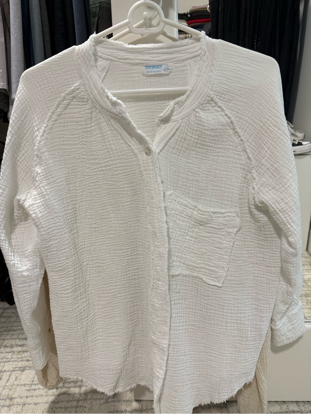 Dreamers White Textured Gauze Top